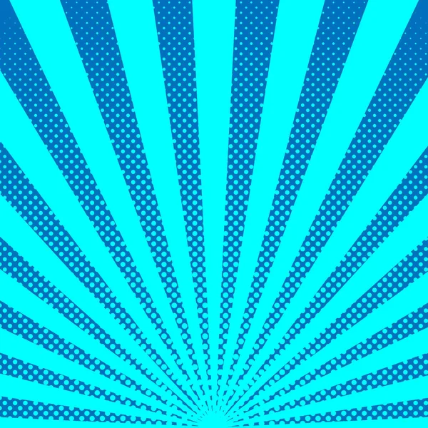 Rayos de sol azules medio tono de fondo. Ilustración vectorial . — Vector de stock