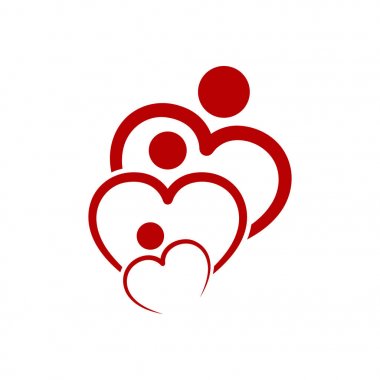 Aile Bakımı simgesi kalp şeklinde. Vektör çizim.