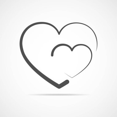 Soyut kalp simgesi. Vektör çizim.