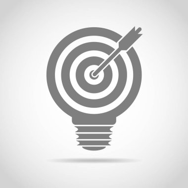 Ok ve hedef ampul. Vektör çizim