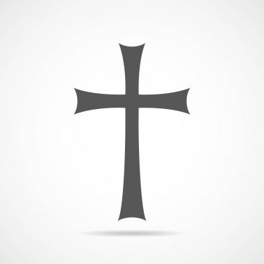 Gri Hıristiyan çapraz simgesi. Vektör çizim.