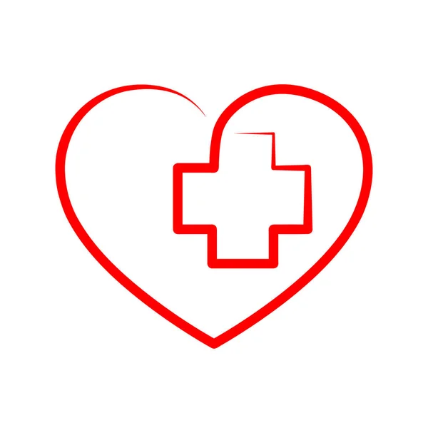 Heart with Medical cross. Vector illustration. Stock Vector Image by ...