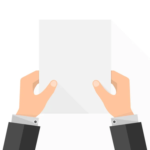 Λίστα κενή λευκή βίβλο στα χέρια. Εικονογράφηση διάνυσμα — Διανυσματικό Αρχείο