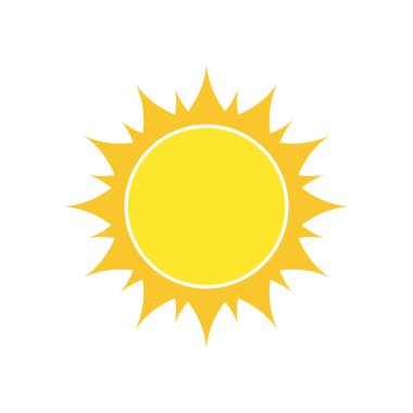 sarı güneş simgesi. vektör çizim