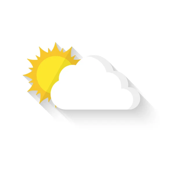Sol escondido detrás de la nube. Ilustración vectorial — Vector de stock