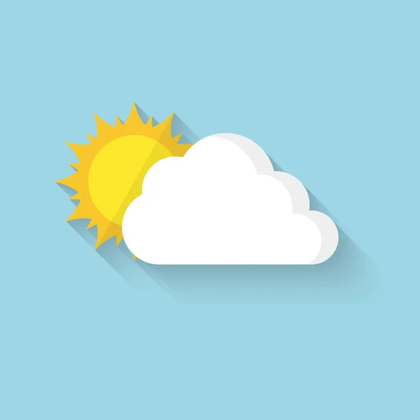 Sol escondido detrás de la nube. Ilustración vectorial — Vector de stock