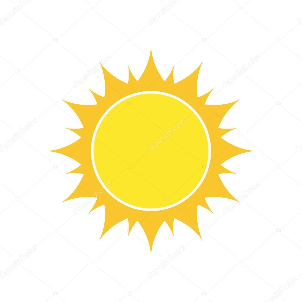Yellow sun icon. Vector illustration