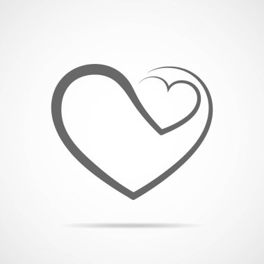 Soyut kalp simgesi. Vektör çizim.