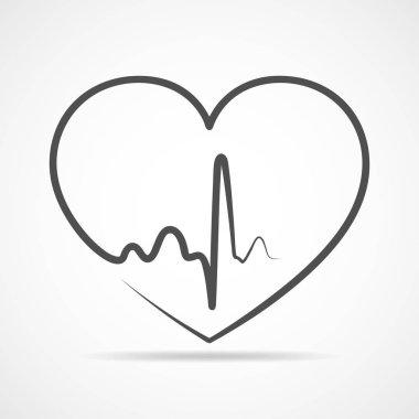 Kalp ikonu. Vektör illüstrasyonu.