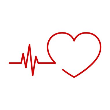 Kalp ikonu. Vektör illüstrasyonu.