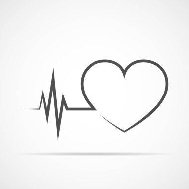 Kalp ikonu. Vektör illüstrasyonu.