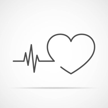 Kalp ikonu. Vektör illüstrasyonu.