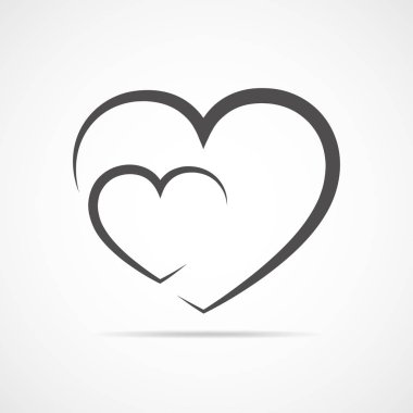 Soyut kalp simgesi. Vektör çizim.