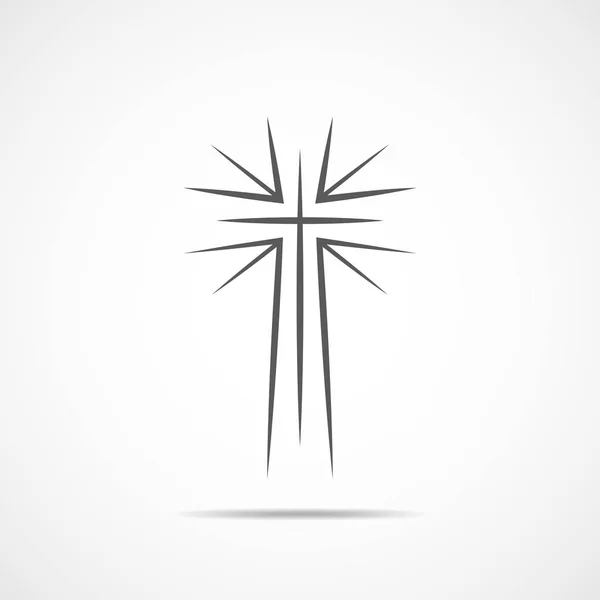 Black christian cross icon. Vector illustration. — Stock Vector