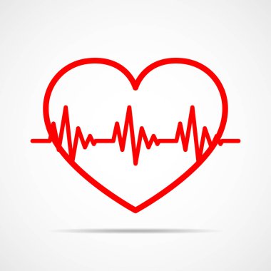 Kalp kalp atışı işareti ile. Vektör çizim.