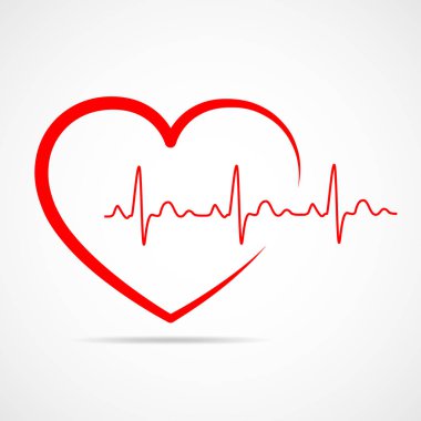 Heart with heartbeat sign. Vector illustration. clipart
