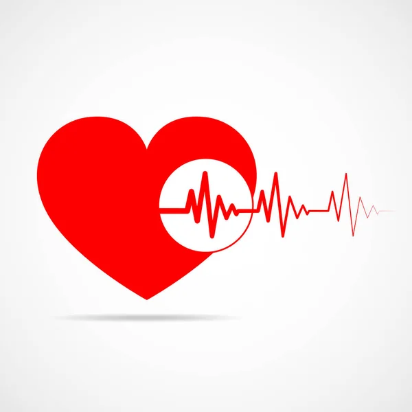 Heart with heartbeat sign. Vector illustration. — Stock Vector