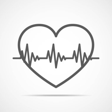 Kalp kalp atışı işareti ile. Vektör çizim.
