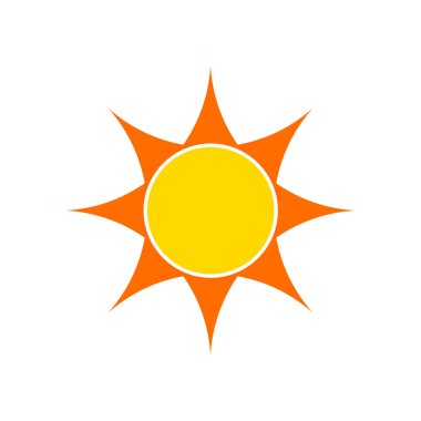 sarı güneş simgesi. vektör çizim