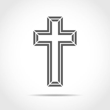 Gri Hıristiyan çapraz simgesi. Vektör çizim.