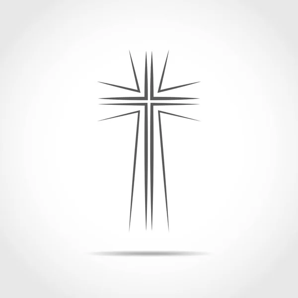 Grå kristna kors-ikon. Vektorillustration. — Stock vektor