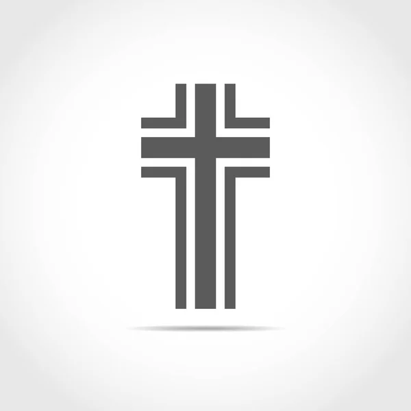 Γκρι εικονίδιο χριστιανικό σταυρό. Εικονογράφηση διάνυσμα. — Διανυσματικό Αρχείο