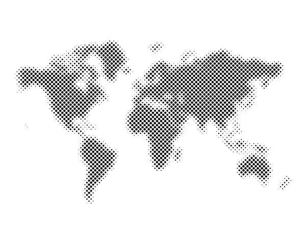 Mapa świata półtonów. Ilustracja wektorowa — Wektor stockowy