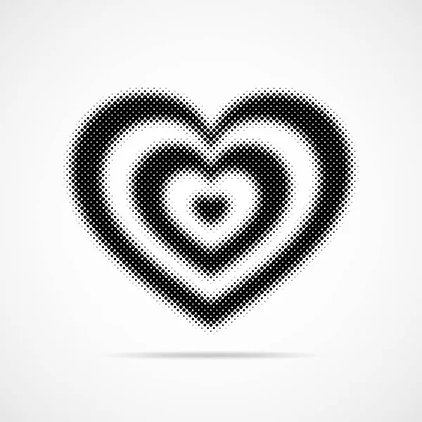 Un demi-ton de coeur noir. Illustration vectorielle — Image vectorielle