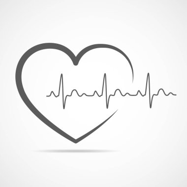 Kalp kalp atışı işareti ile. Vektör çizim.