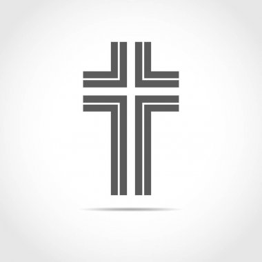 Gri Hıristiyan çapraz simgesi. Vektör çizim.