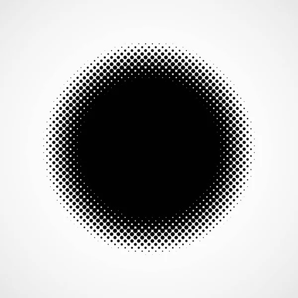 Black abstract halftone circle. Vector illustration — Stock Vector