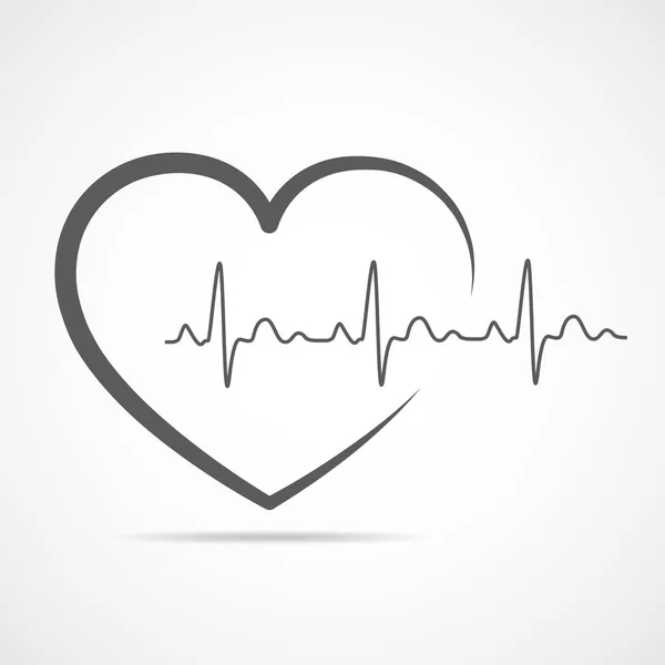 Hjärta med heartbeat tecken. Vektorillustration. — Stock vektor