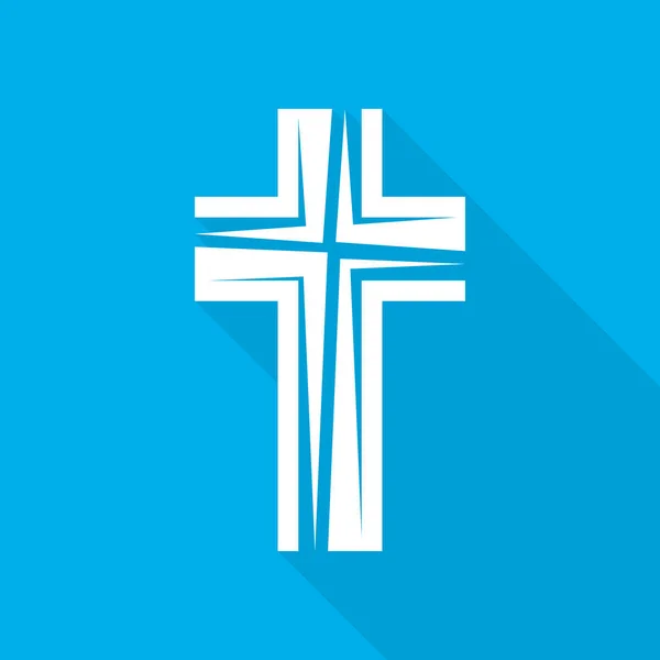 Ikona chrześcijańskiego krzyża. ilustracja wektora — Wektor stockowy