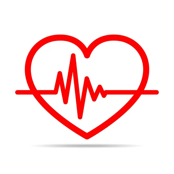 Heart with heartbeat sign. Vector illustration. — Stock Vector