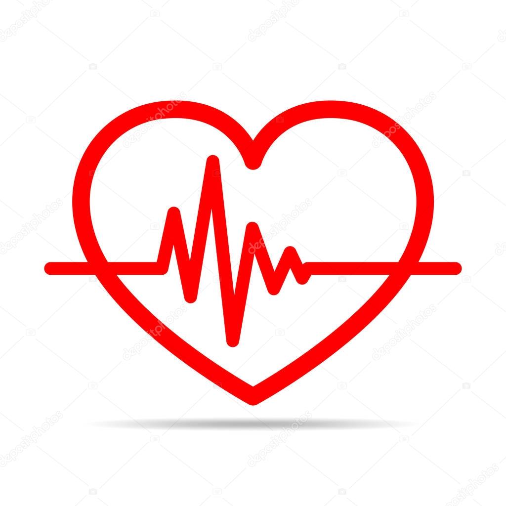 Heart with heartbeat sign. Vector illustration. — Stock Vector