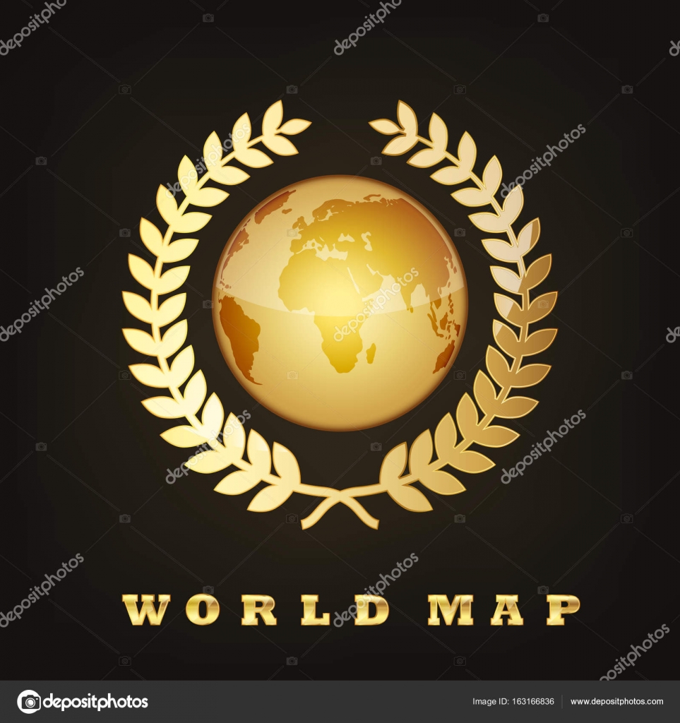 Golden Globe Earth. Vector illustration — Stock Vector © chekman1 ...