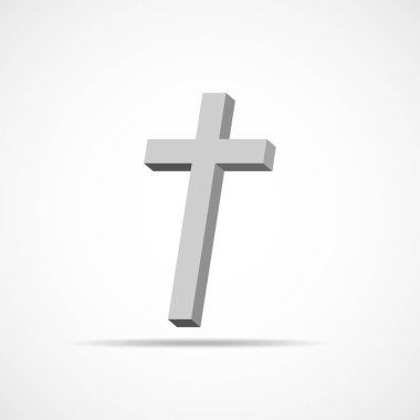 Gri Hıristiyan çapraz simgesi. Vektör çizim.