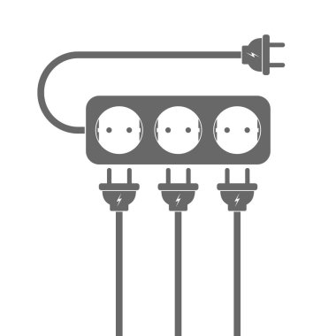 Güç uzatma kablosu. Vektör çizim.