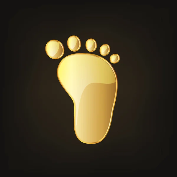 Golden baby footprints. Ilustracja wektorowa. — Wektor stockowy