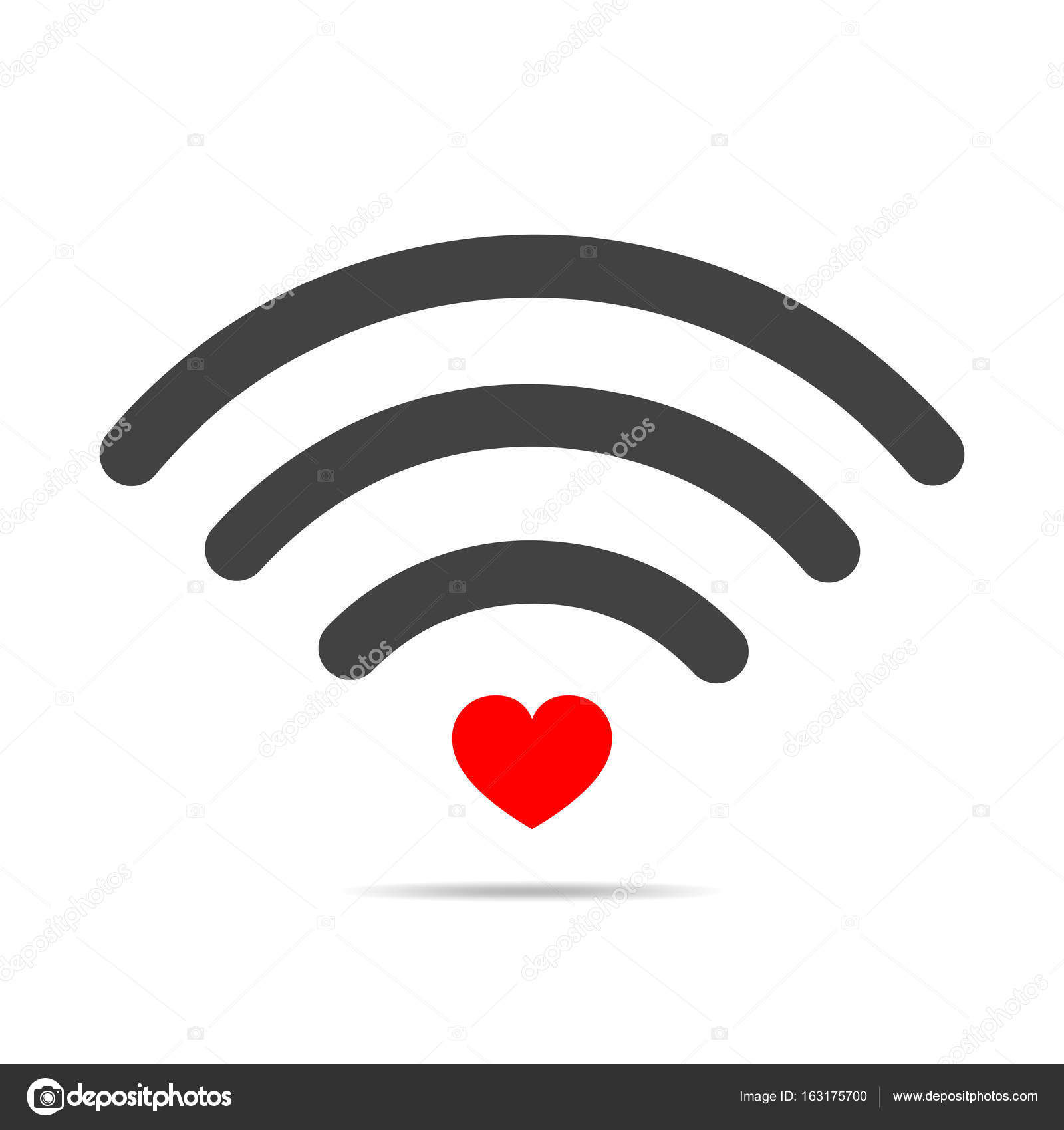 Romantic Wifi Love Symbol Vector Illustration Stock Vector C Chekman1 163175700