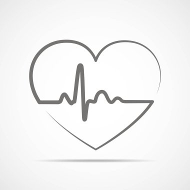Kalp kalp atışı işareti ile. Vektör çizim.