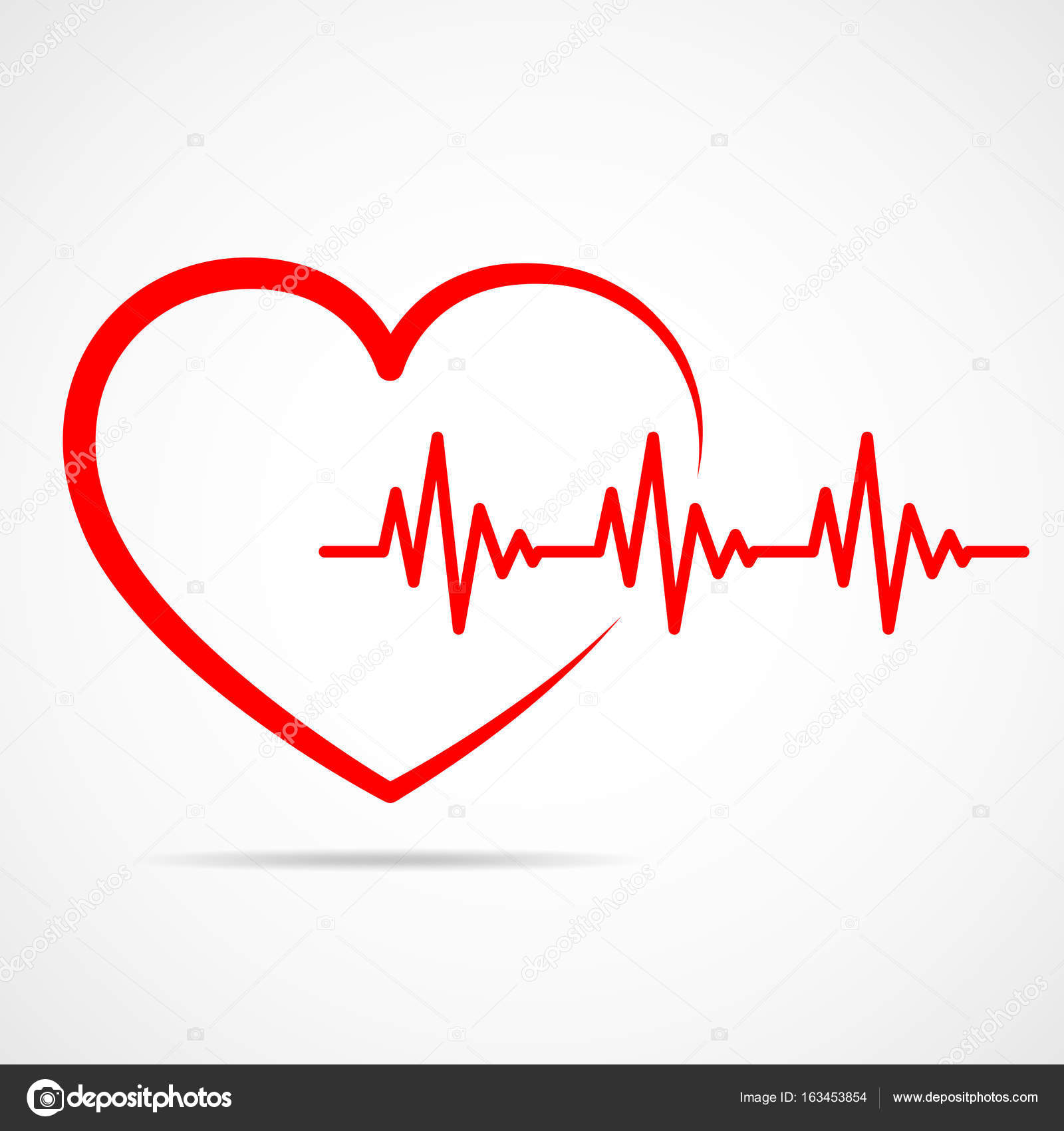 Heart with heartbeat sign. Vector illustration. — Stock Vector ...