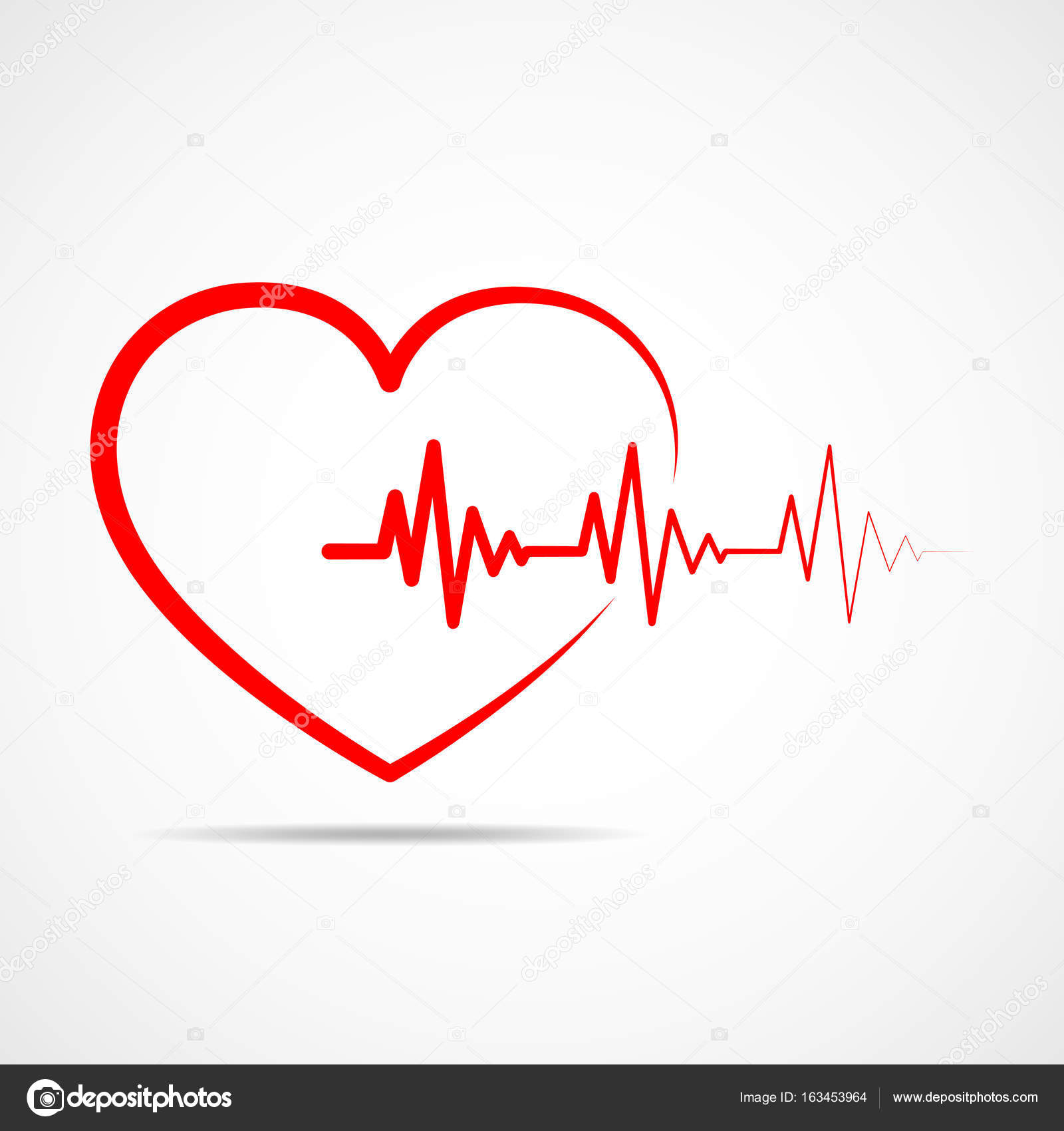 Heart with heartbeat sign. Vector illustration. — Stock Vector ...