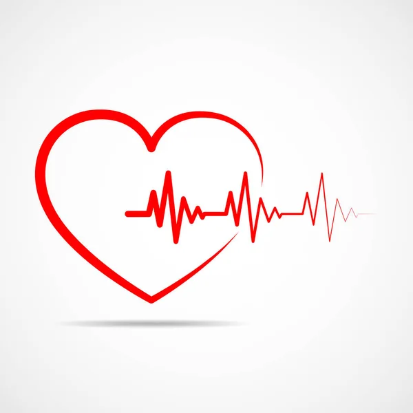 Hjärta med heartbeat tecken. Vektorillustration. — Stock vektor