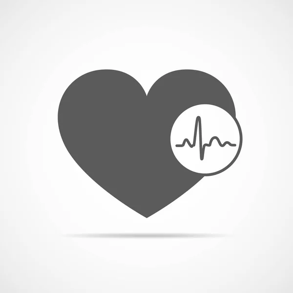Coração com sinal de batimento cardíaco. Ilustração vetorial . —  Vetores de Stock