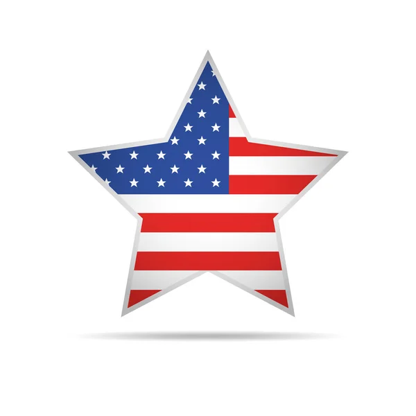 Star with USA flag. Vector Illustration. — Stock Vector