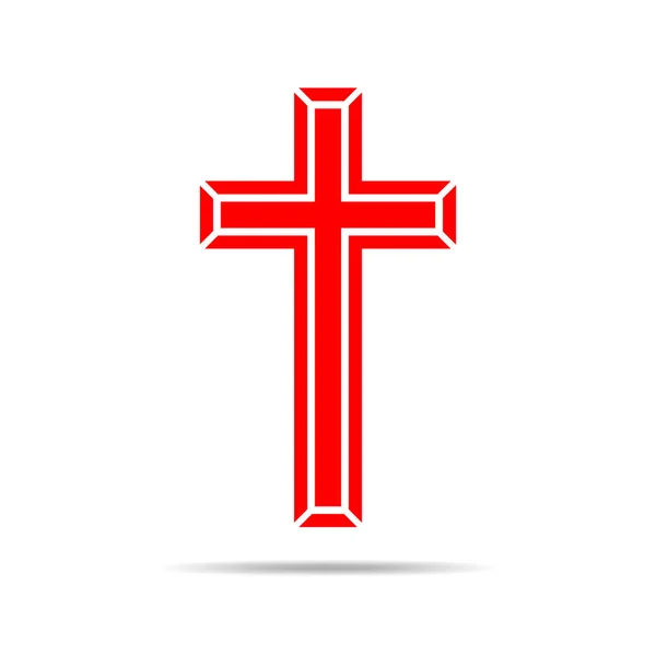 Red Christian cross icon. Vector illustration. — Stock Vector