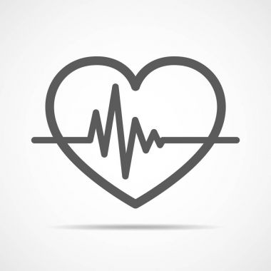 Kalp kalp atışı işareti ile. Vektör çizim.