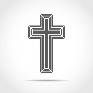 Gri Hıristiyan çapraz simgesi. Vektör çizim.