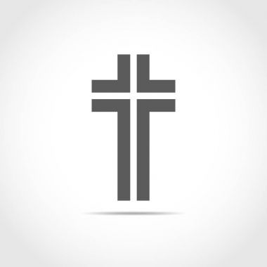 Gri Hıristiyan çapraz simgesi. Vektör çizim.